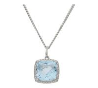 JuwelmaLux Anhänger 375/000 (9 Karat) Weißgold Blautopas JL24-02-0091