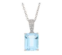 JuwelmaLux Anhänger 375/000 (9 Karat) Weißgold mit Blautopas und Zirkonia JL30-02-143