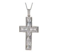 JuwelmaLux Anhänger 925/000 Sterling Silber Kreuz mit Zirkonia JL30-02-1151