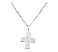JuwelmaLux Anhänger 925/000 Sterling Silber, Kreuz, Zirkonia, rhodiniert JL22-02-0304