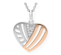JuwelmaLux Anhänger 925/000 Sterling Silber roségold plattiert Herz mit Zirkonia JL20