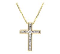 JuwelmaLux Anhänger Kreuz 333/000 (8 Karat) Gold synth Zirkonia JL30-02-3209
