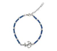 JuwelmaLux Anker Armband Edelstahl mit Hämatit blau JL44-03-0007