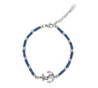 JuwelmaLux Anker Armband Edelstahl mit Hämatit blau JL44-03-0007