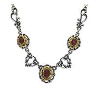 JuwelmaLux Anker Collier 925/000 Sterling Silber vergoldet mit Granat JL30-05-2276