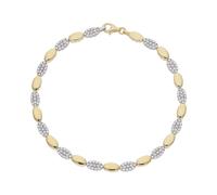 JuwelmaLux Armband 585 Weiß- & Gelbgold synth Zirkonia JL25-03-0186