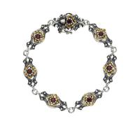 JuwelmaLux Armband 835/000 Silber vergoldet & geschwärzt mit Granat JL30-03-3262