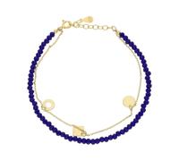 JuwelmaLux Armband 925/000 Silber, Gelbgold plattiert, synth. Steine blau
