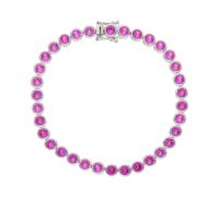 JuwelmaLux Armband 925/000 Sterling Silber pinker synth Zirkonia JL10-03-2037