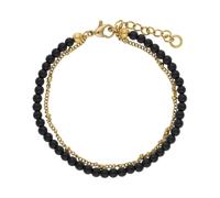 JuwelmaLux Armband Fantasie 2-reihig Edelstahl Gold plattiert mit Achat JL16-03-0538