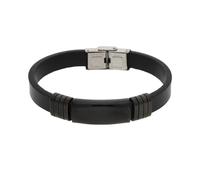 JuwelmaLux Armband Leder Edelstahl Ionen schwarz plattiert JL45-03-0040