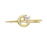 JuwelmaLux Brosche 585/000 (14 Karat) Gold mit Brillanten und Akoya ZP JL30-01-2410