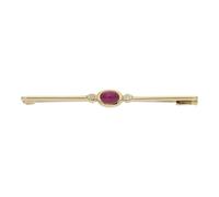 JuwelmaLux Brosche 585/000 (14 Karat) Gold mit Rubin & Brillanten JL30-01-2600