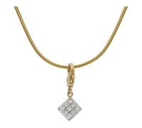 JuwelmaLux Charm Anhänger 585/000 (14 Karat) Gelbgold und Weißgold mit Brillanten JL3