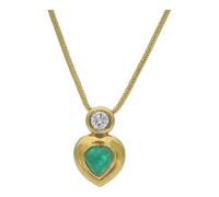 JuwelmaLux Collier 585 Gold mit Smaragd und Brillant JL30-05-2936