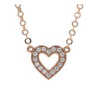 JuwelmaLux Collier 925/000 rosé Herz 43 cm mit Zirkonia JL16-05-0126