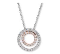 JuwelmaLux Collier 925/000 Sterling Silber rosé vergoldet mit synth Zirkonia JL10-05