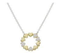 JuwelmaLux Collier 925/000 Sterling Silber teils vergoldet mit synth. Zirkonia JL16-0