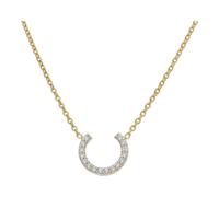 JuwelmaLux Collier 925/000 Sterling Silber vergoldet JL39-05-0774 Hufeisen mit Zirkon