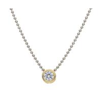 JuwelmaLux Collier 925 Silber teils vergoldet mit synth. Zirkonia JL39-05-0706