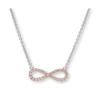 JuwelmaLux Collier 925 Sterling Silber rosé vergoldet Infinity mit Zirkonia JL10-05-1