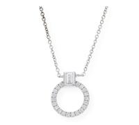JuwelmaLux Collier Kreis 585er Weißgold 14 Karat mit Diamanten JL24-05-0042