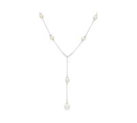 JuwelmaLux Collier Y-Kette 925/000 Sterling Silber mit synth. Zirkonia und Süßwasser