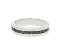 JuwelmaLux Damenring 925/000 Silber mit Zirkonia, schwarz JL30-07-4744