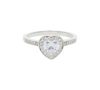 JuwelmaLux Damenring Herz 925/000 Sterling Silber mit synth Zirkonia JL10-07-2771