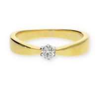 JuwelmaLux Damenring in 585/000 Gelbgold mit Brillant 0,20ct JL30-07-0883