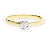 JuwelmaLux Damenring in 585/000 Gelbgold, Weißgold mit Brillant JL30-07-0849