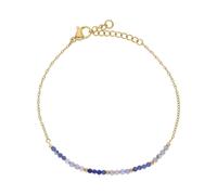 JuwelmaLux feines Edelstahl Armband Gold plattiert mit Steinbesatz JL16-03-0755