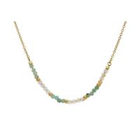 JuwelmaLux feines Edelstahl Collier Gold plattiert mit Steinbesatz JL16-05-0750