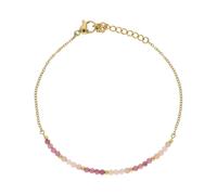 JuwelmaLux feminines Edelstahl Armband Gold plattiert mit Steinbesatz JL16-03-0753