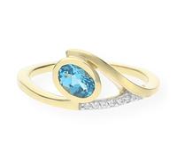 JuwelmaLux Gold Ring 333 mit Blautopas und Zirkonia JL20-07-0519