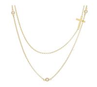 JuwelmaLux Halskette 925/000 Sterling Silber Gelbgold plattiert Kreuz JL51-05-0034