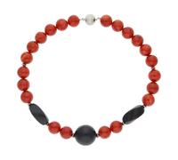 JuwelmaLux Halskette 925/000 Sterling Silber mit Koralle & Holz JL47-05-0129