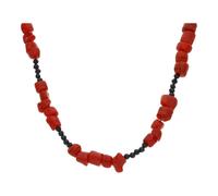 JuwelmaLux Halskette 925/000 Sterling Silber mit Koralle & Spinell JL47-05-0132