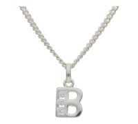 JuwelmaLux Halskette mit Anhänger 925/000 Silber Buchstabe "B", Zirkonia JL30-05-3778