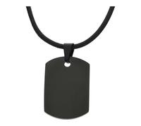 JuwelmaLux Herren Anhänger Edelstahl IP Schwarz Gravurplatte mit Lederkette JL45-02-0