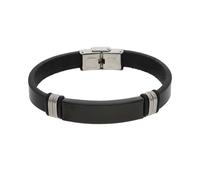 JuwelmaLux Herren Armband Leder Edelstahl Ionen schwarz plattiert JL45-03-0057