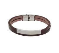 JuwelmaLux Herren Armband Leder Edelstahl JL45-03-0006
