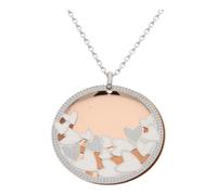 JuwelmaLux Herz Halskette 925/000 Sterling Silber bicolor JL47-05-0037
