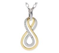 JuwelmaLux Infinity Anhänger Silber 925 Gold plattiert mit Zirkonia JL20-02-0134