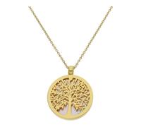 JuwelmaLux Kette mit Anhänger Lebensbaum 925 Silber, Gold plattiert, Gravierbar