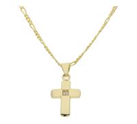 JuwelmaLux Kreuz Anhänger 333/000 (8 Karat) Gold mit synth. Zirkonia JL14-02-0274