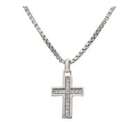 JuwelmaLux Kreuz Anhänger 333/000 (8 Karat) Weißgold mit synth. Zirkonia JL30-02-3496