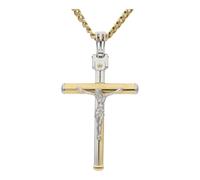 JuwelmaLux Kreuz Anhänger 585/000 (14 Karat) Weiß- und Gelbgold JL25-02-0182