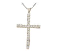 JuwelmaLux Kreuz Anhänger 925/000 Sterling Silber mit synth. Zirkonia JL30-02-3627