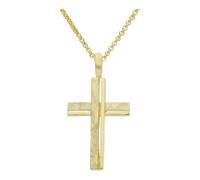 JuwelmaLux Kreuz Anhänger 925 Sterling Silber Gold plattiert JL20-02-0966